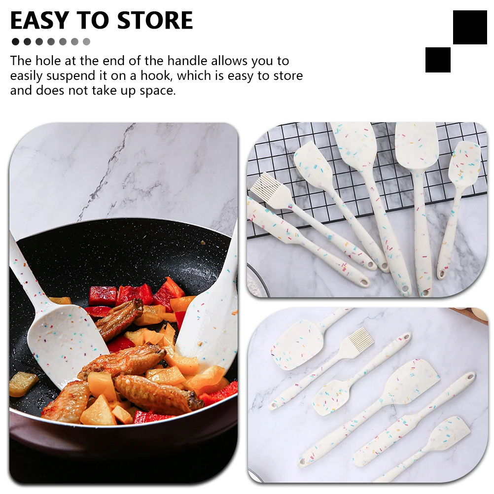 

6 шт., набор силиконовых скребков для выпечки, антипригарные лопаточки для крема, гибкие кухонные инструменты для приготовления пищи, торта, джема, масла