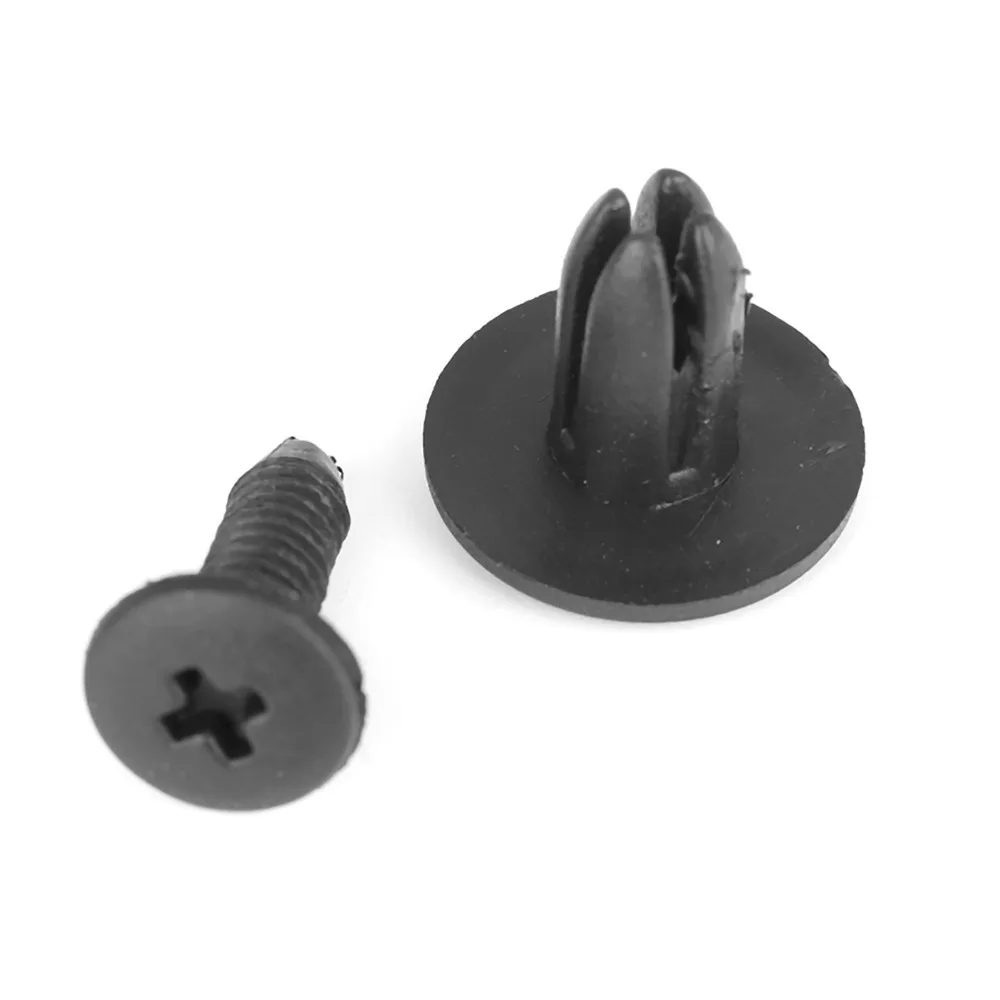 100PCS Durable 6mm Car Plastic Rivets Black Universal Bumper Fasteners Plastic Push Pin Clips Car Accessory Refit