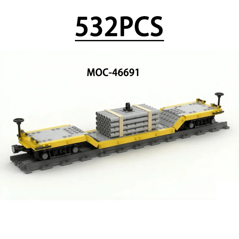 MOC-46691 Building Block Train Central Release Train Joint Model, 532 Pieces, Birthday Fun Toy, Holiday Christmas New Year Gift