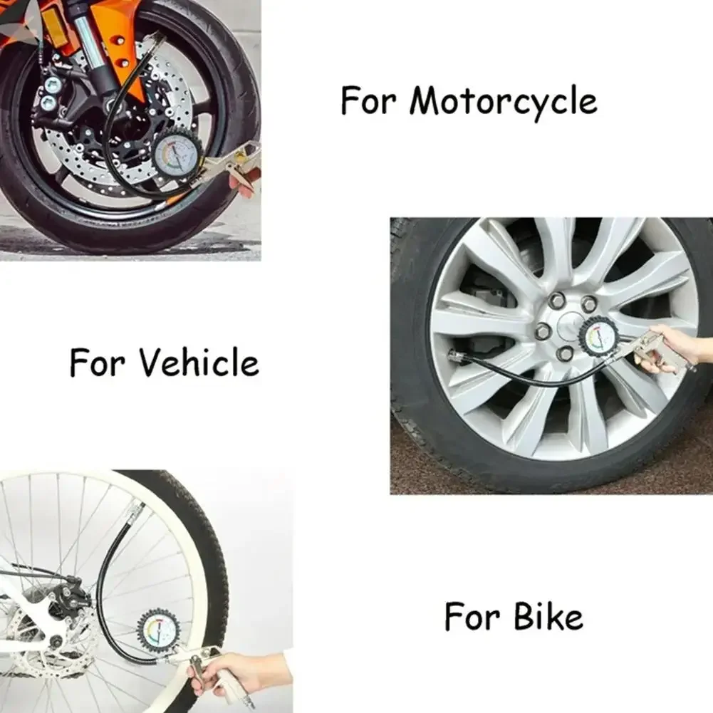 Fotografia 7: Medidor de Pressão de Ar Multifuncional para Pneus de Carros e Motocicletas 220PSI com Compressor de Ar e Bomba Infladora