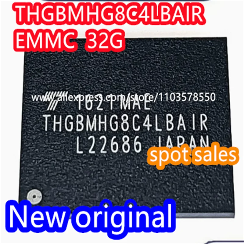 

（5PCS） Brand new original THGBMHG8C4LBAIR font library EMMC 32G 5.1 version BGA153 ball font library storage chip IC