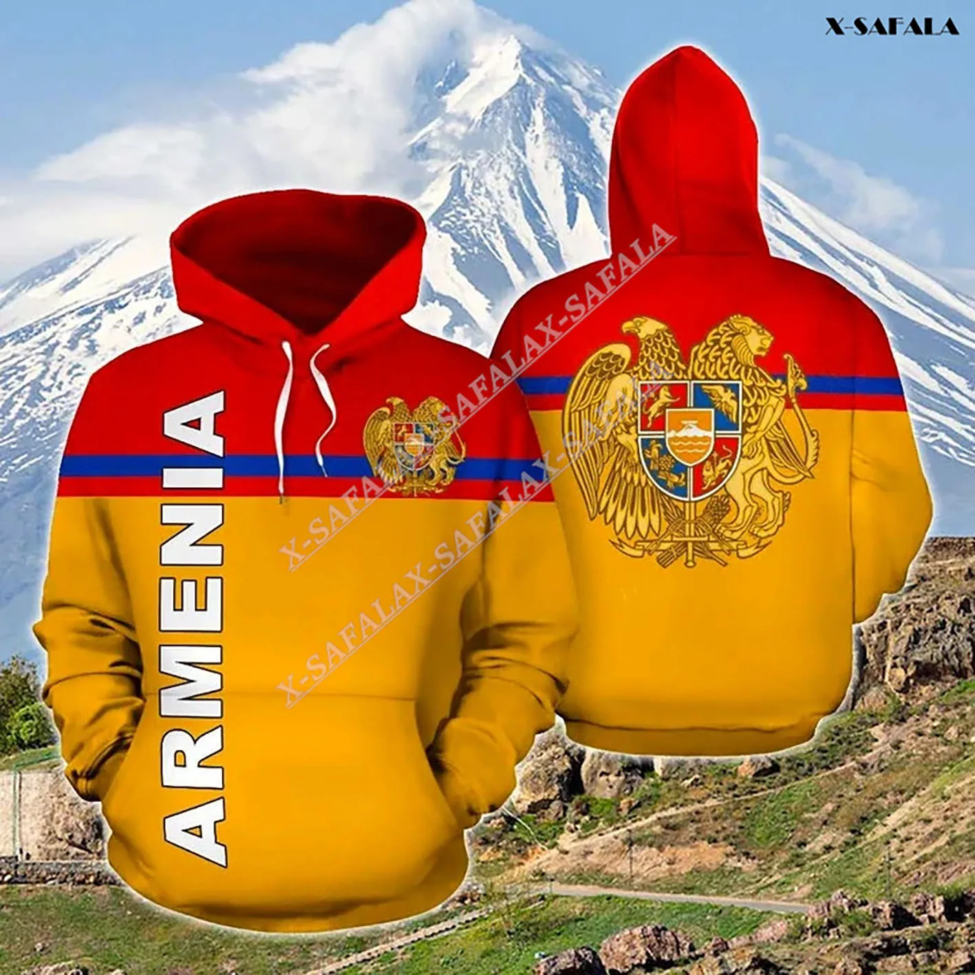 

Armenia Coat Of Arms Country Flag Custom Name 3D Printed Hoodie Harajuku Outwear Zipper Pullover Sweatshirt Casual Jacket