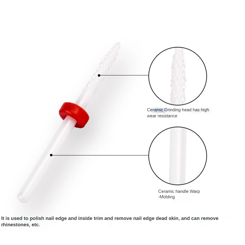 5 Pcs Milling Cutter For Manicure Set Ceramic Electric Drill Manicure Nail Drill Bits Removing Gel Varnish Tool