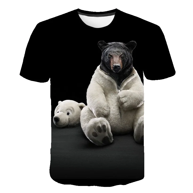 Russian Bear T-Shirts Russia Flag 3D Printed Streetwear Men Women Fashion Oversized Short Sleeve T Shirt Kids Tees Tops Clothing