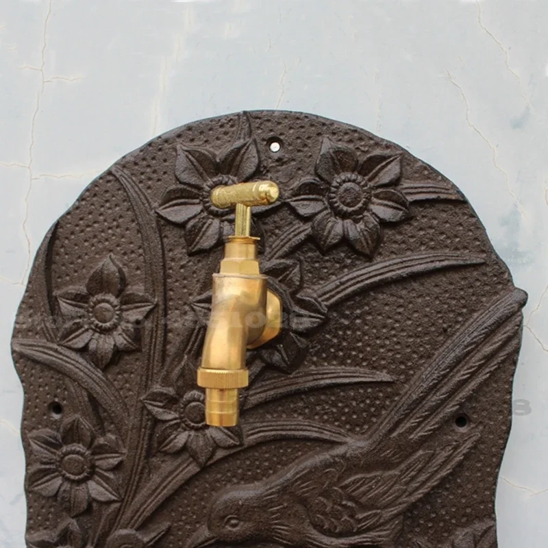 Imagem -03 - Parede de Ferro Fundido Rústico Lavatório Varanda Quintal Retrô Decoração de Parede Artesanato Decoração de Casa