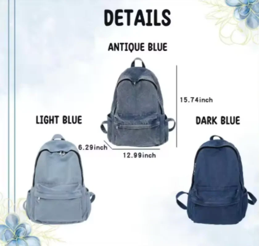 Personalized Denim Fashion Backpacks for School Trend Students Embroidery Name 2025 Jeans Bag Large Capacity Climbing Rucksack