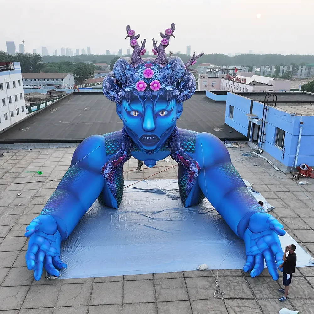 Giant Inflatable Goddess Arch 3D Creative Air Blow Stage Decoration Music Concert Event Nightclub Advertising Props