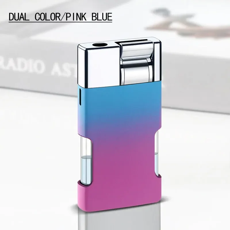 2022 Brand New Fashion Blue Flame Metal Unusual Butane Gas Cigarette Cigar Lighter Mini Windproof Lighter Gadget Men Gift view 5