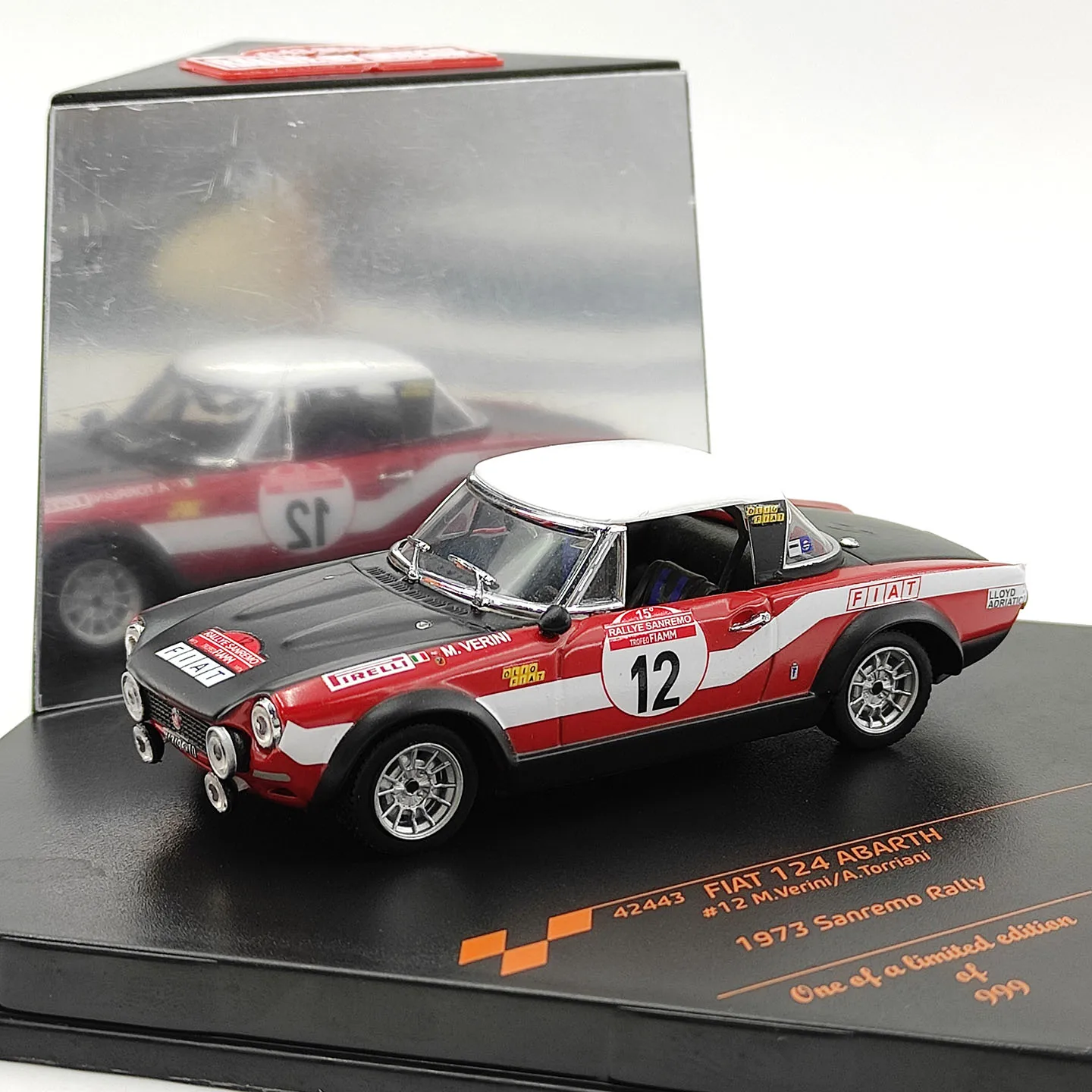 Coche de Juguete de Metal Fundido a Presión con Defectos, Escala 1:43, VITESSE 124 # Modelo de Coche de Aleación del Rally de Sanremo de 1973, Escala 1:24