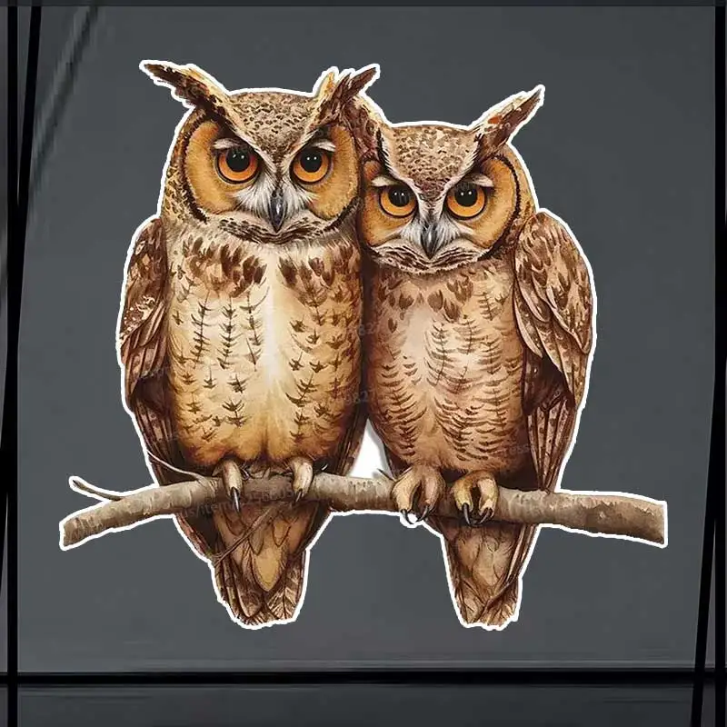 

Two Cute Owls Car Sticker Vinyl Decal Waterproof Rear Window Motorcycle Camper Bumper Truck Laptop Decoration SH1620