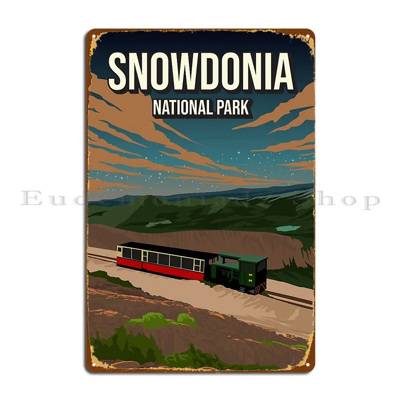 Snowdonia England National Park Train Metal Plaque Designing Kitchen Cinema Printing Designing Tin Sign Poster