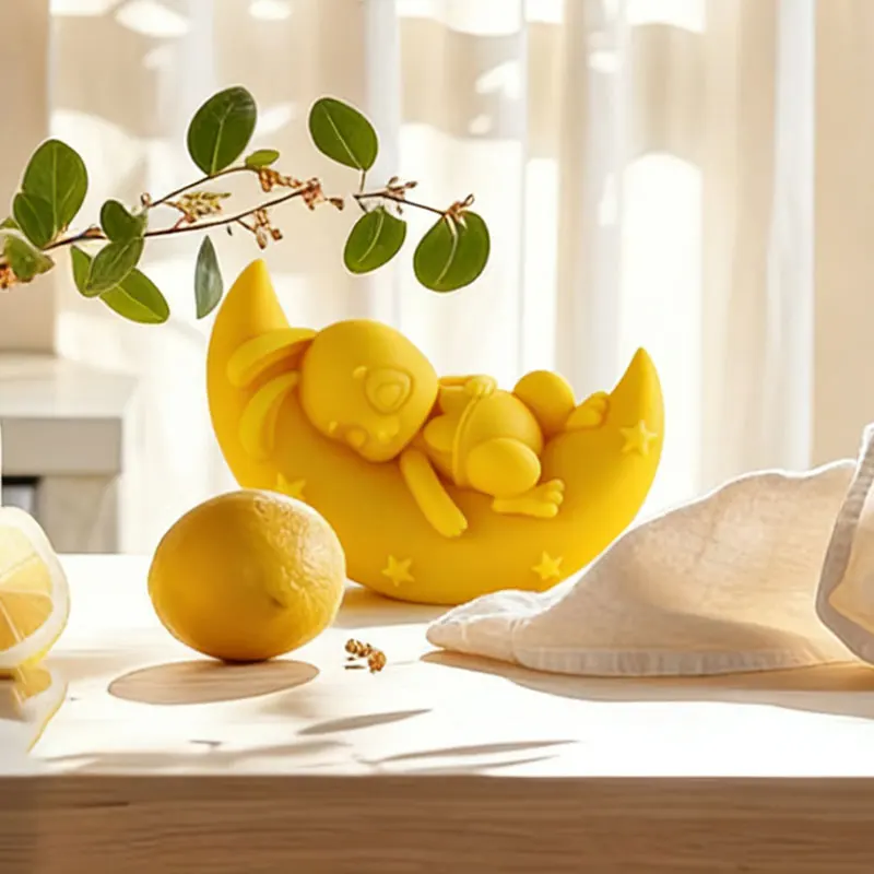 

Exquisite Moon Rabbit Silicone Mold Romantic Aromatherapy Candle Mold DIY Stereo Moon Plaster Mould for Valentine Home Decor