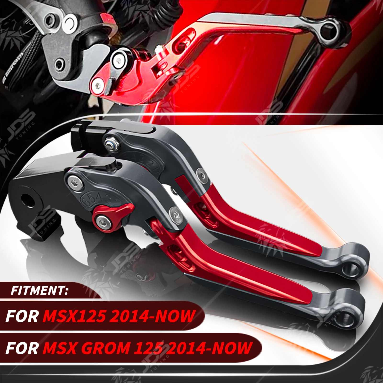 

JDSTUNING For Honda MSX125/MSX GROM 125 2014-NOW Clutch Lever Brake Lever Set Adjustable Folding Handle Levers Accessories Parts