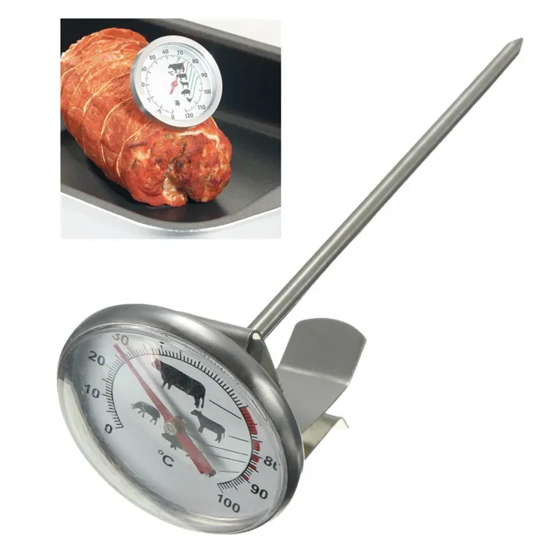 

BBQ Meat Food Kitchen Cooking Instant Read Meat Food Thermometer Gauge Stainless Steel Pocket Probe Thermometer Gauge