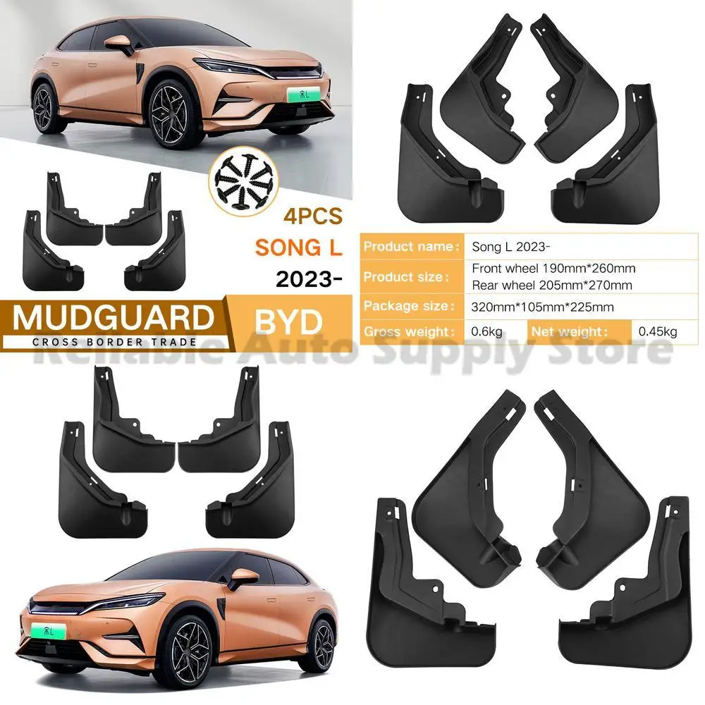 

For BYD Song L 2023 Mud Flaps Fender Trim Car Accessories Wholesale High Quality Durable Auto Parts Premium Protection