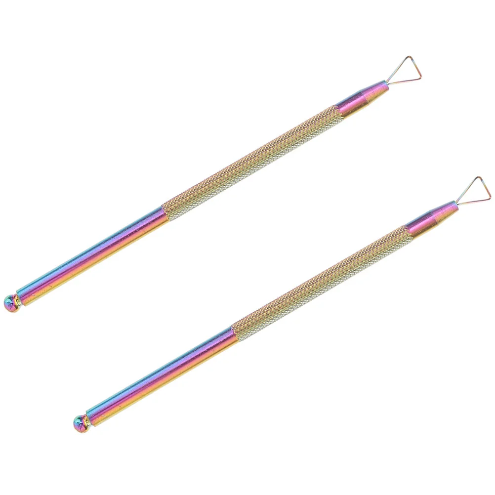 2 Stuks Ergonomisch Handvat Cuticle Pusher Tool Nail Gel Polish Remover Professionele Manicure Gereedschap Cuticle Pusher Gel Polish Remover