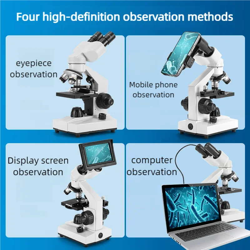 40x-2000x binocular microscope, adult and child microscope, dual lighting system, school/home education student microscope