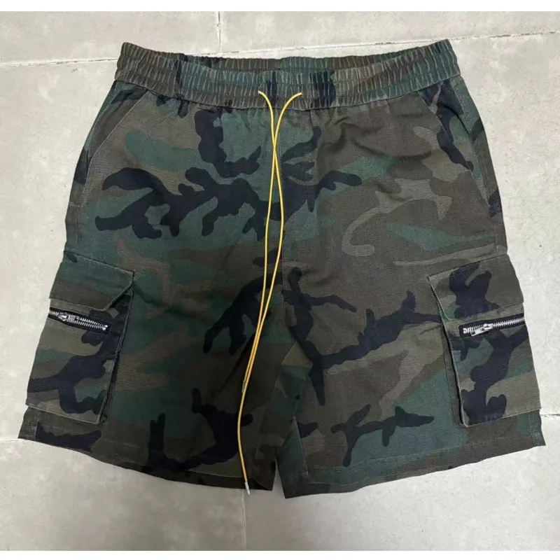 HKSH Summer New Men Tide High Street Ins Safari Style RO Niche Vibe Pocket Washed Cargo Pants Shorts Chic Capris Ins Y2K HK24757