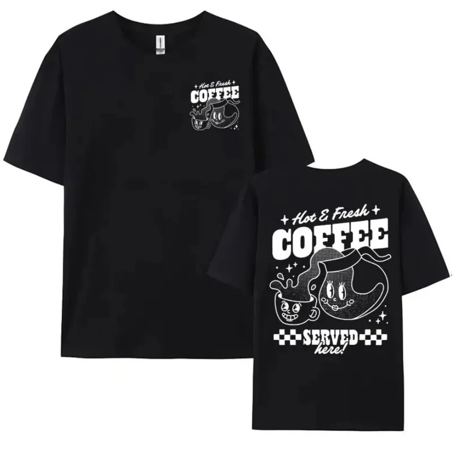 Streetwear Hot & Verse Koffie Grappige Meme Schattig T-Shirt Heren Dames Mode Cartoon Y 2K Tops T-Shirt Zomer 100% Katoen T-Shirt