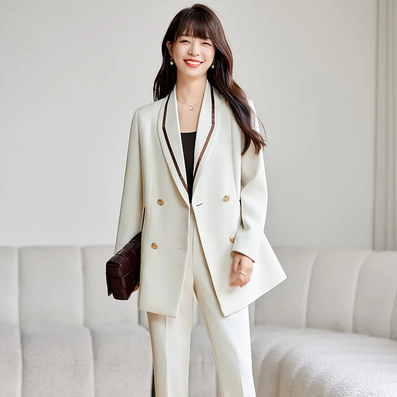 

White Suit Jacket for Women Spring and Autumn2024New Fashion High Sense Loose Temperament Casual Suit Top Autumn