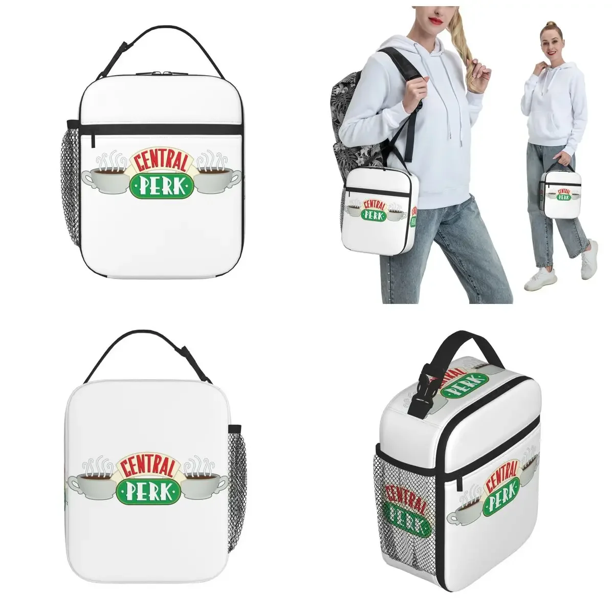 Central Perk Friends Logo Invitation Merch Insulated Lunch Bag For Picnic Food Storage Bag Portable Cooler Thermal Bento Box