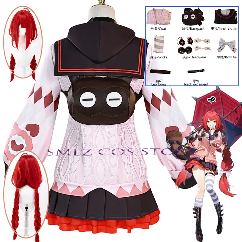 Smlz Ukinami Yuzuha Cosplay Game Zenless Zone Zero Costume Wig Coat Bag Suit Spook Shack For Women  Halloween Party Props