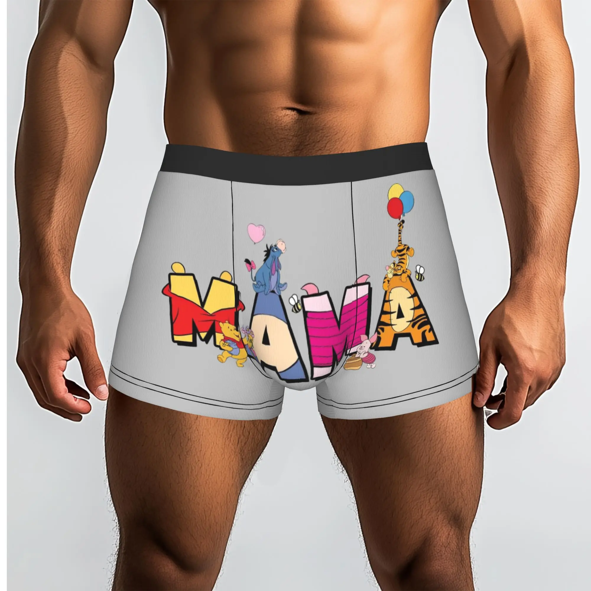 Custom Male Funny My Friends Cartoon T-Tigger Pooh Underwear  Boxer Briefs Breathable Shorts Panties Underpants