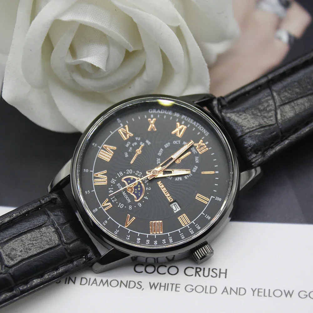 ชุดนาฬิกาข้อมือควอตซ์แบบเรียบง่ายสำหรับผู้ชายหรูหรานาฬิกาข้อมือฟิตเนส5ชิ้นสำหรับงานปาร์ตี้แฟนซีรวมกล่องสร้อยข้อมือ