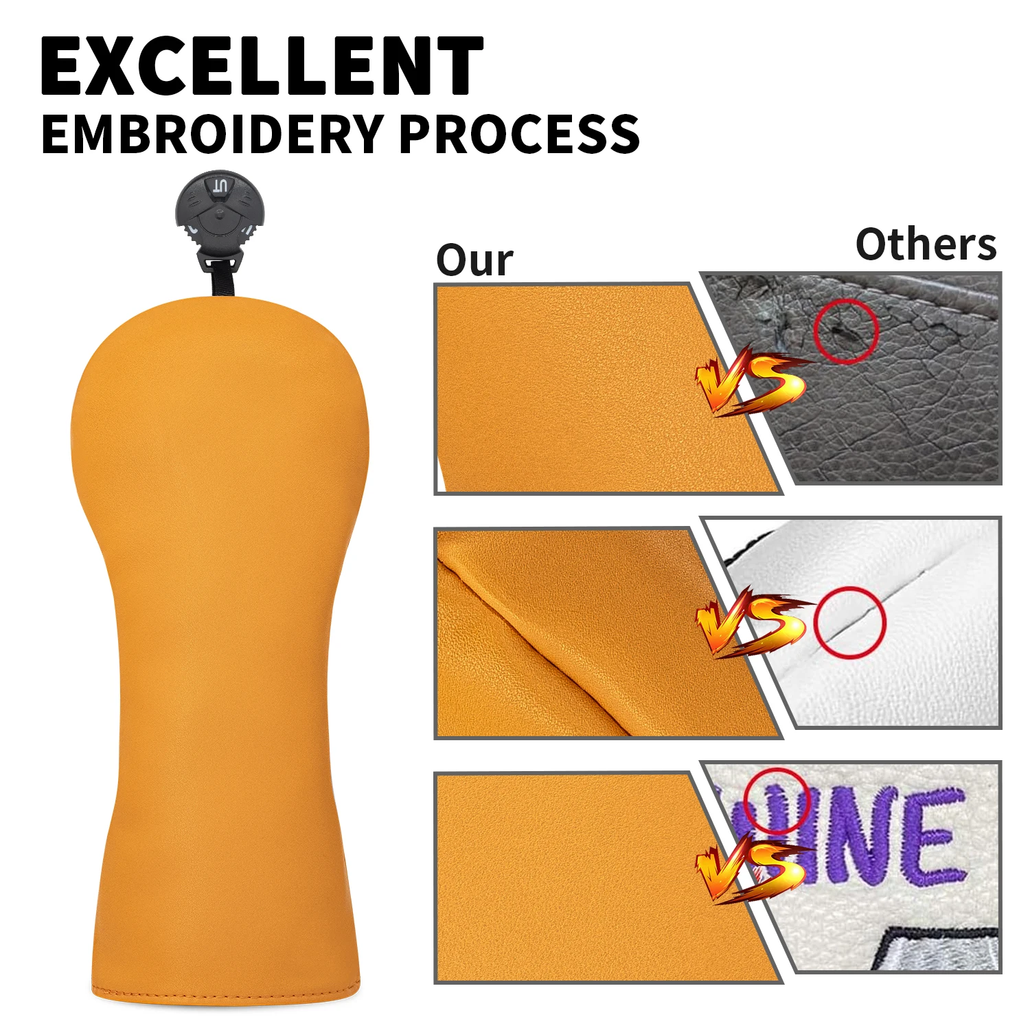 Orange Blank Design Golf Protective Cover, Fashionable Orange Golf Protective Cover, Scratch Resistant and Dustproof image 5