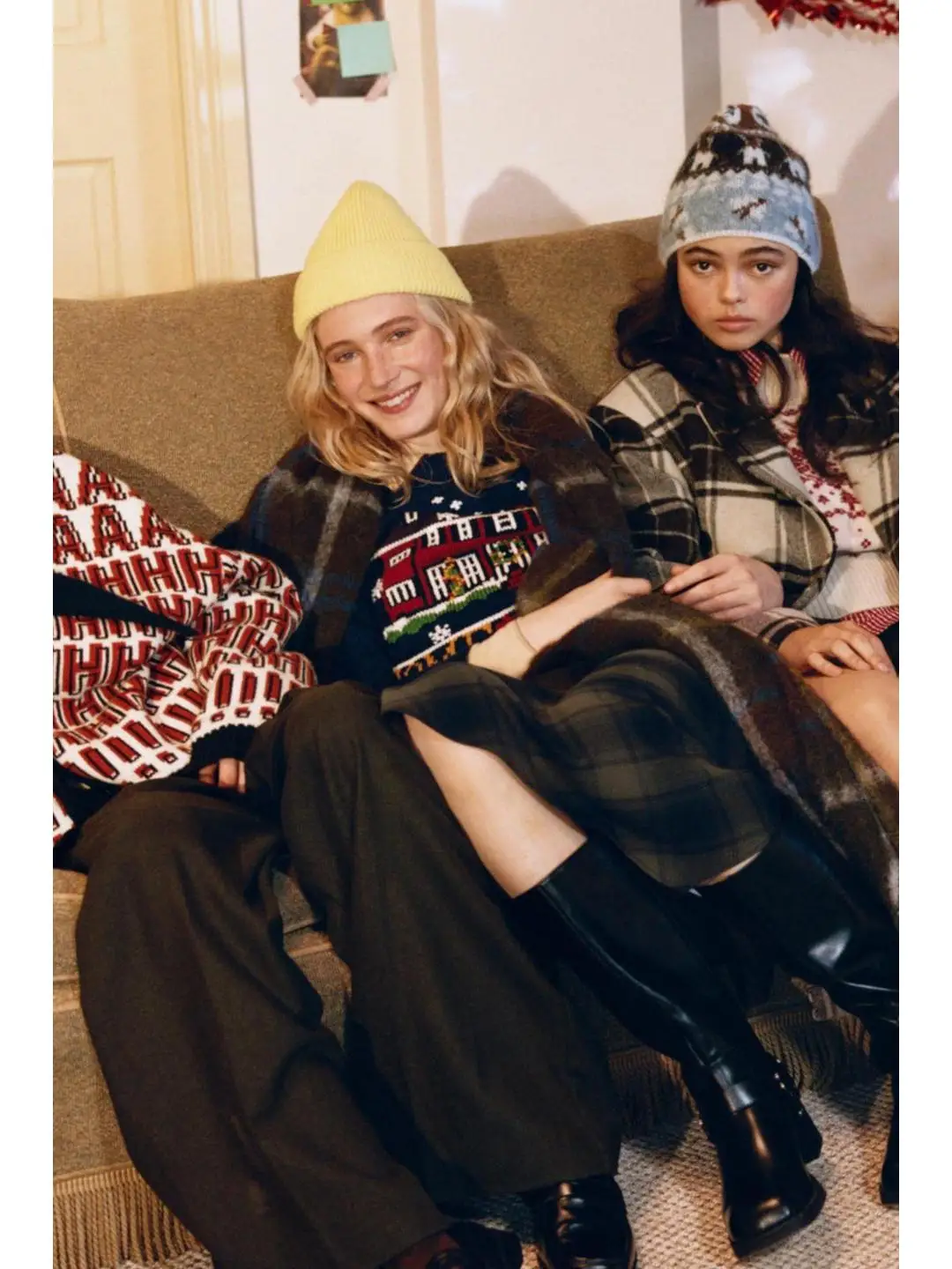 

Winter Knitted Casual Long Sve round Ne Pullover Soft Cotton Wool Blend Cartoon Print Comfortable Soft Sle Faionable