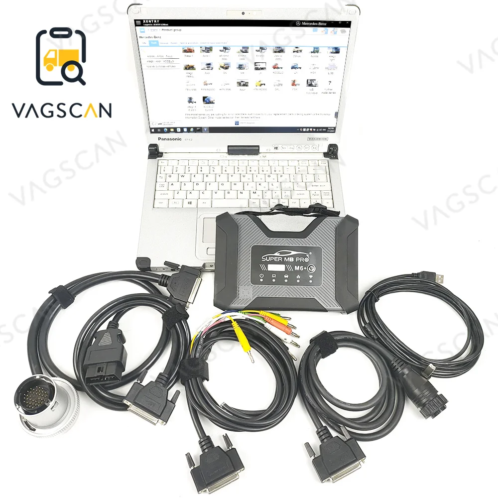 2024 CFC2 SUPER MB PRO M6+ with（Lan + OBD2 16pin Main Test Cable）Wireless Star Diagnosis Tool Laptop