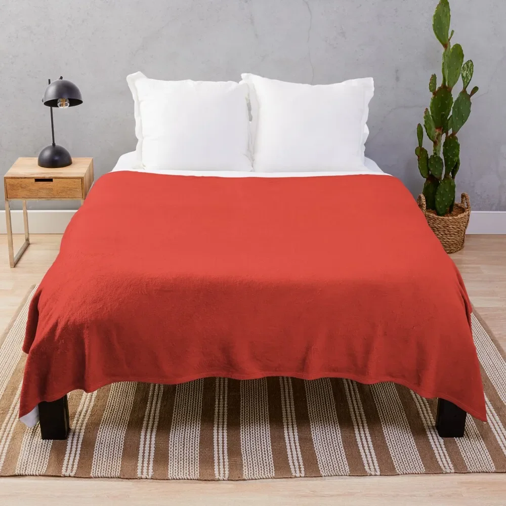 Color Vermilion (#E34234) Red Throw Blanket Decorative Beds For Decorative Sofa Extra Large Throw Blankets