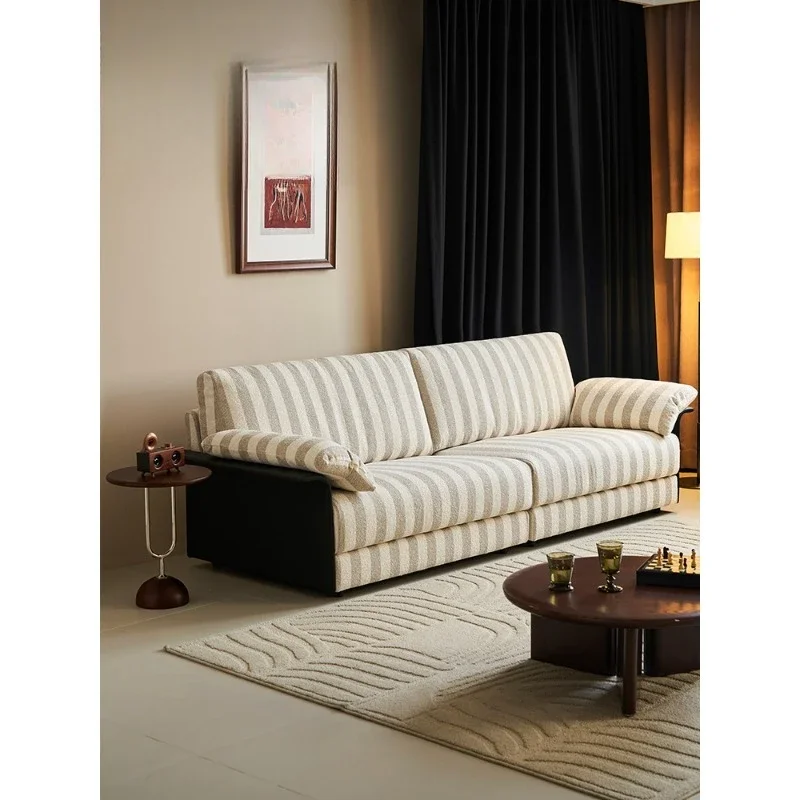 Party sofa Fabric sofa, antique designer chenille straight row sofa in the living room