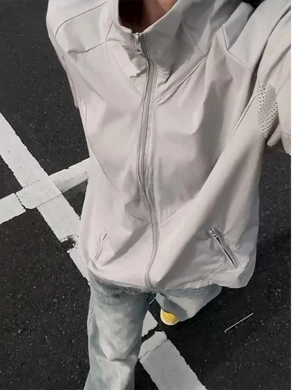 

Легкая быстросохнущая куртка для мужчин для занятий велоспортом на открытом воздухе, с дизайнерскими вставками, дышащая, с воротником-стойкой, без капюшона, защита от солнца.