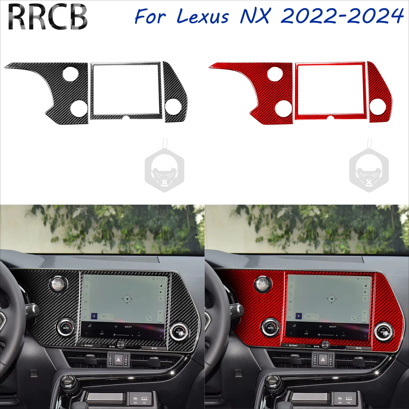 

For Lexus NX 250 350H 450H 2022-2024 Carbon Fiber Center Console Navigation Set Car Interior Accessories Decorative Stickers