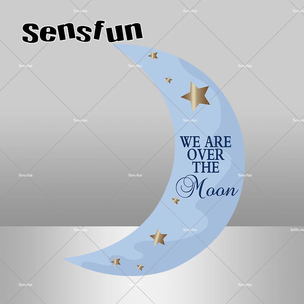 

Crescent Moon Star Oh Baby Shower Newborn Backdrop Cover Boys Girls 1st Birthday Party Photography Backgrounds Customized