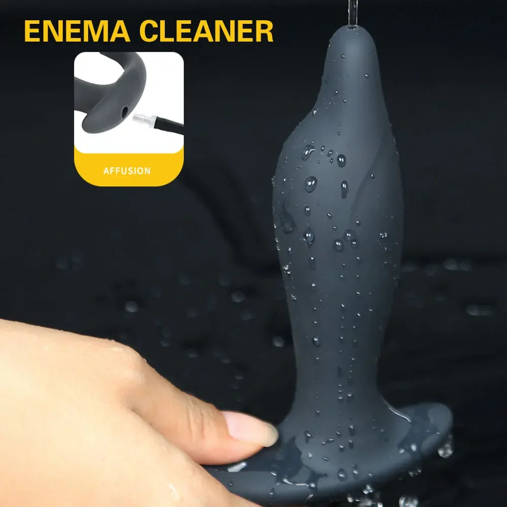 Inflatable Expanding Anal Plug Cleaner Vaginal SM Anus Stimulator Sex Toy for Adult Dilation Plus Enema Prostate Massager G-Spot