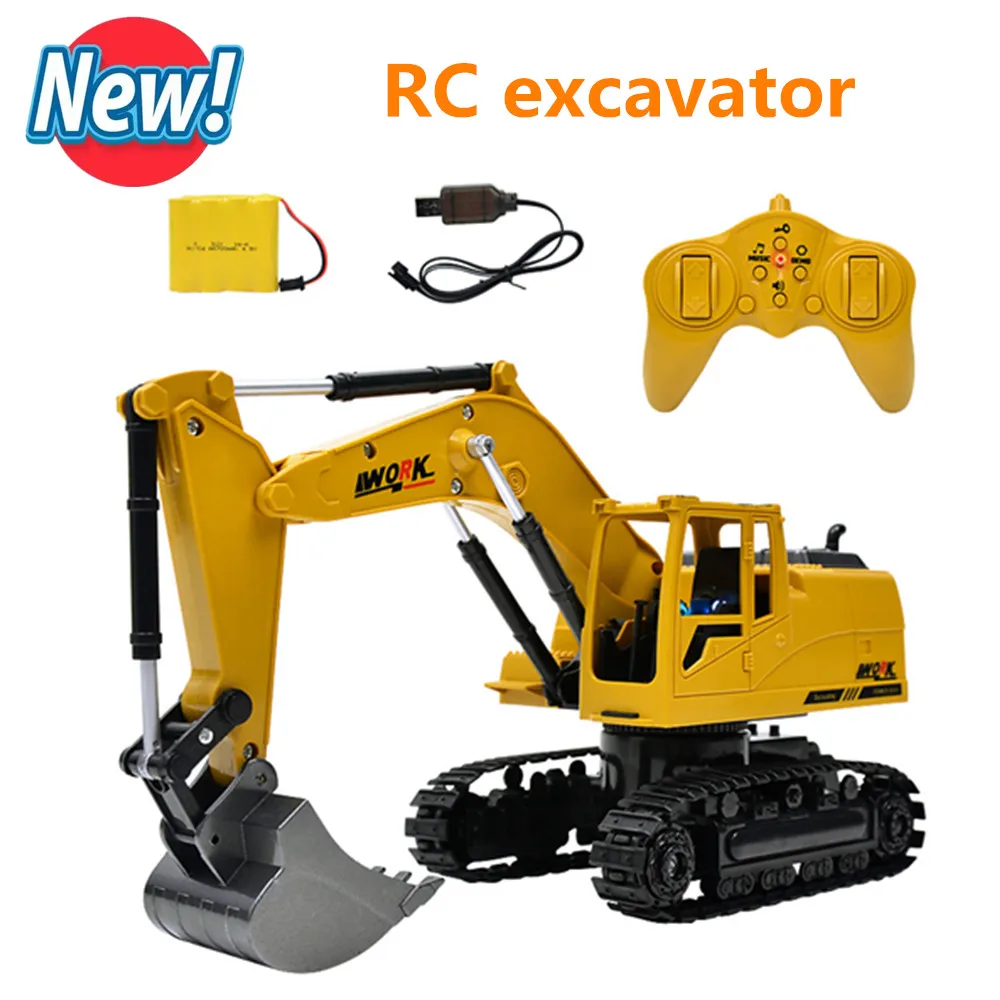 1:24 RC รถวิศวกรรม Crawler Excavator พร้อมไฟเสียงรถขุดไฟฟ้าวิศวกรรมยานพาหนะเด็กของขวัญ