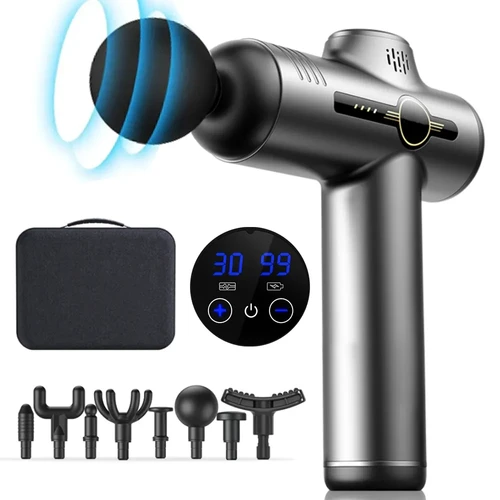 Pistola de masaje de 99 niveles, masajeador corporal profundo para músculos, cuerpo, cuello, equipo eléctrico de Fitness, reducción de ruido, hombre y mujer