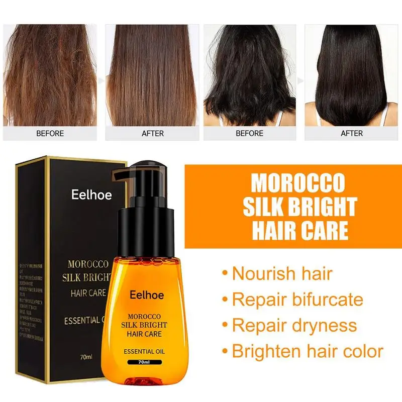 Hair Repair Oil Anti-frizz Morocco Silk Bright Hair Care Essence Oil 70ML Hair Repair Products For Various Hair Types For Women