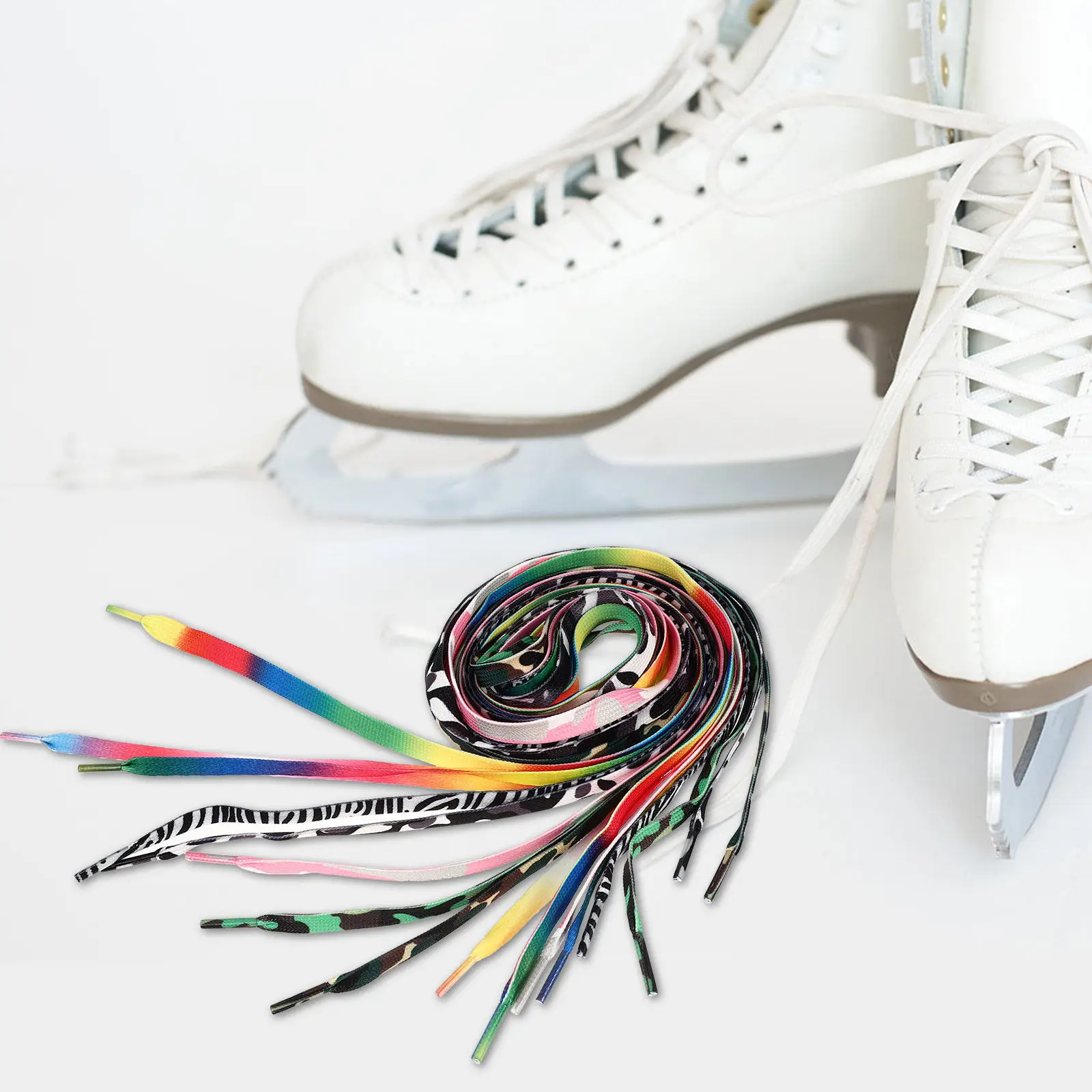 Roller Skate Shoelaces 8 Pairs Colorful Flat Sports Shoe Laces for Skates Sneakers and Casual Shoes