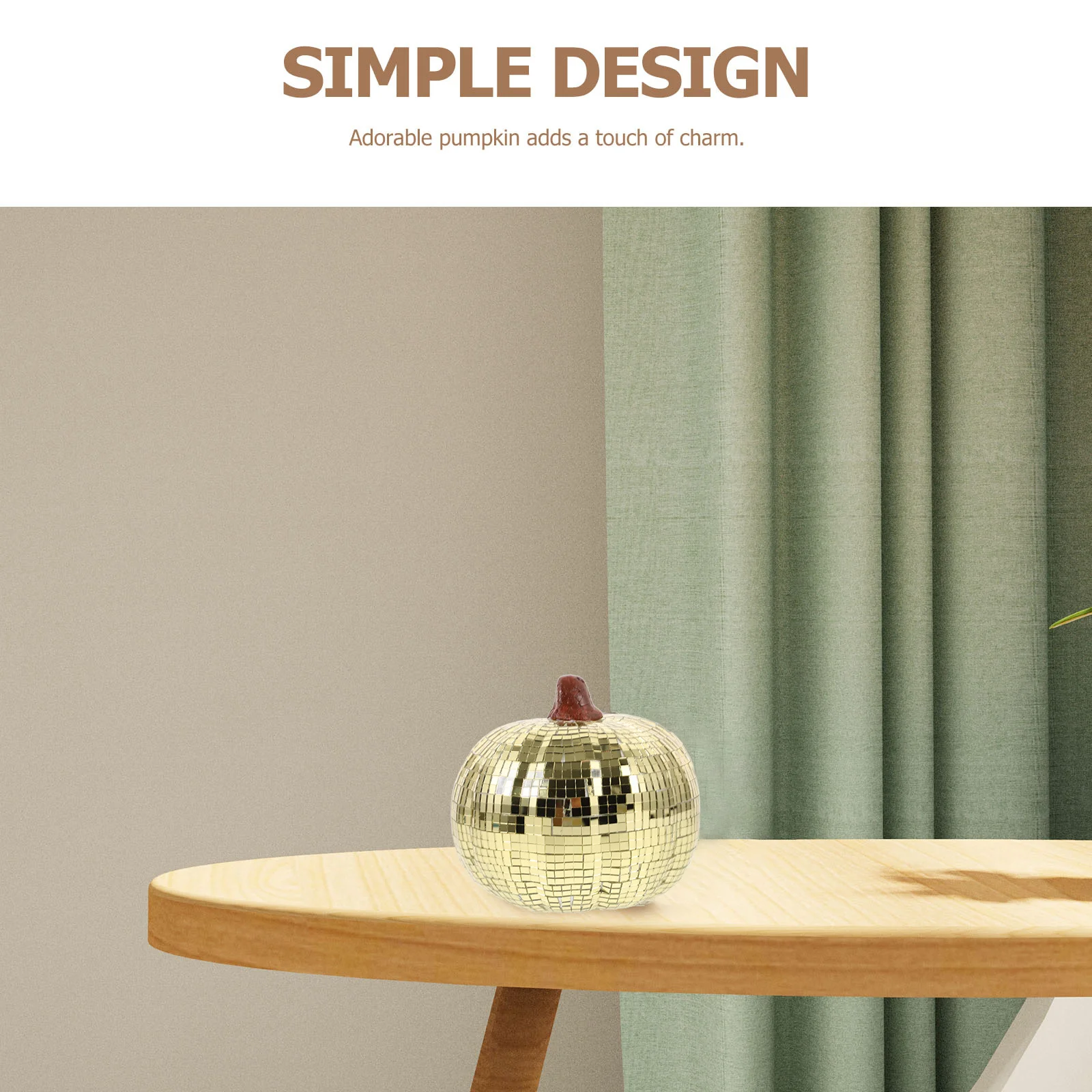 

Halloween Small Mirror Surface Disco Pumpkin Decorative Pumpkin Ornament Home Table Centerpiece Desktop Decoration