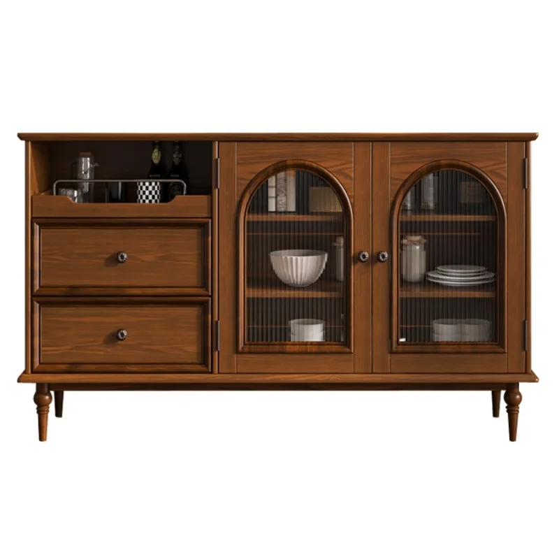 Chinese-style dining side cabinet, living room side cabinet, storage partition integrated tea and wine cabinet, kitchen uten