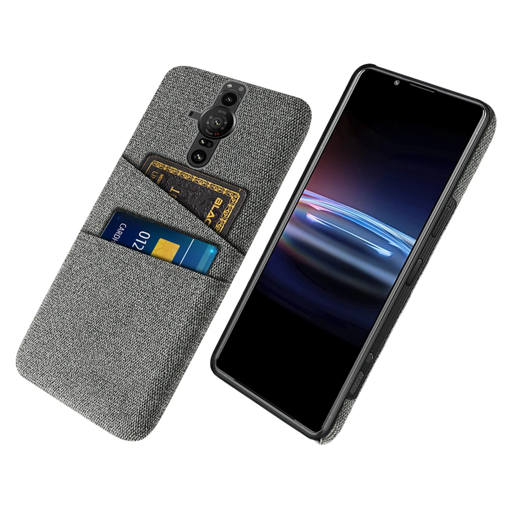 For Sony Xperia Pro-I Case Luxury Fabric Dual Card Cover For Xperia Pro-I 5G 6.5