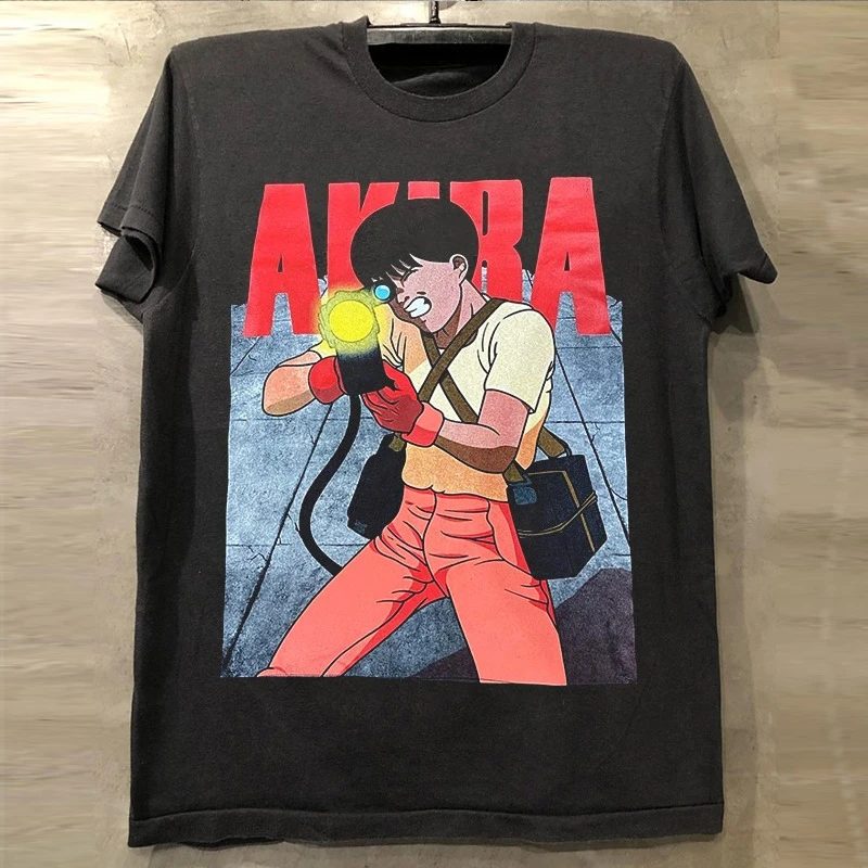 Akira Akira Two-dimensional Hot-blooded Comic Short-sleeved T-shirt Cityboy Summer Heavy Ruffian Handsome Half-sleeved Tide