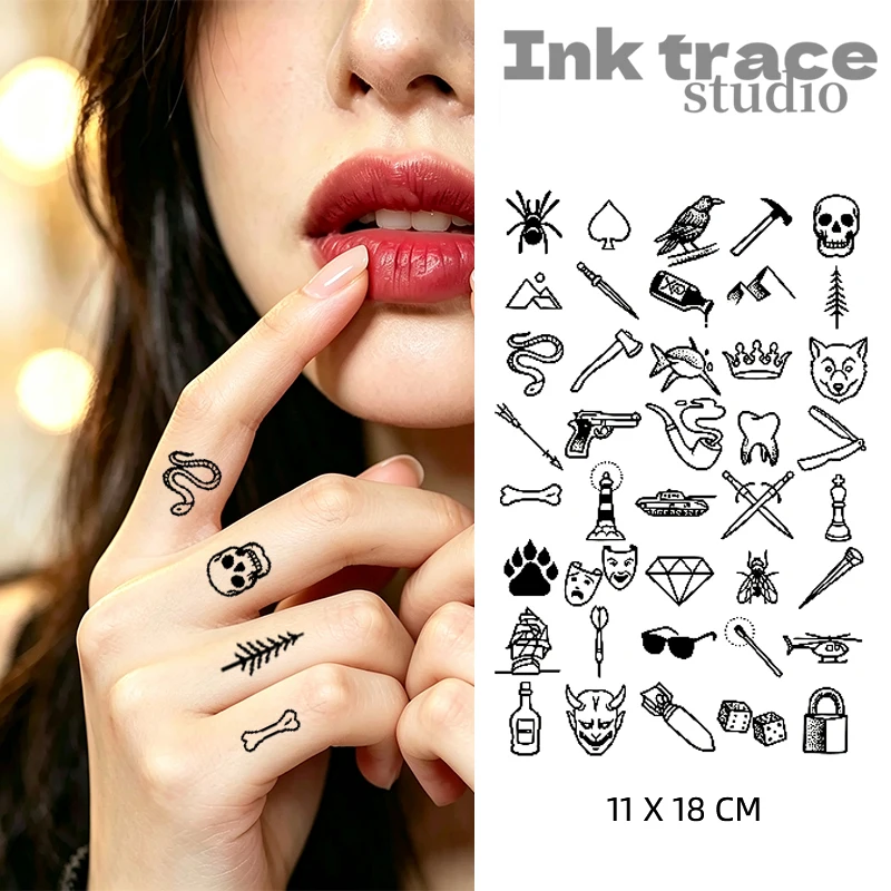 Herbal Juice Semi-Permanent Tattoo Stickers Waterproof Flower Arm Wood Pattern Men Long-lasting Decals Women Animal Cartoon Pers