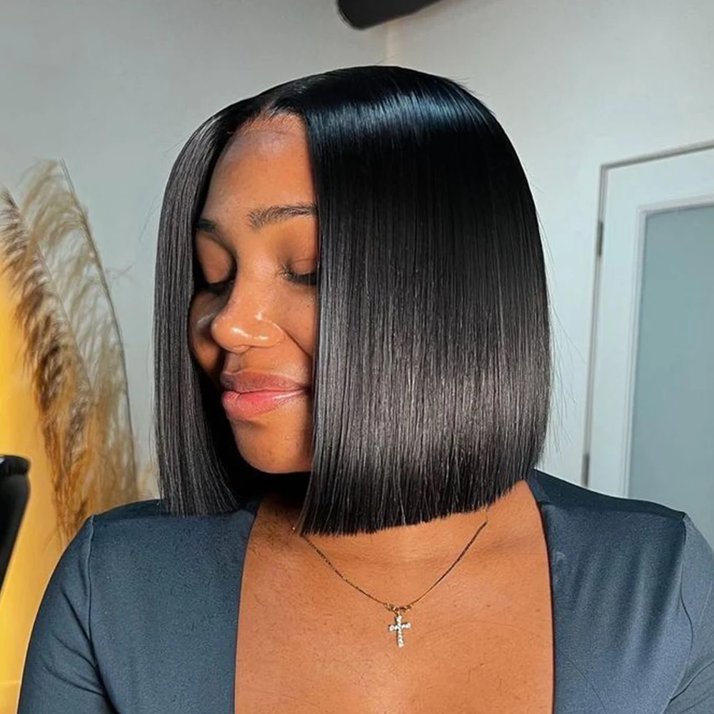 300% Density bone straight bob wig