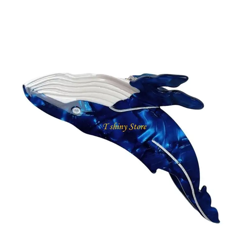 N58F Whale Hair Grip Stylish Headpiece Acrylic Texture for Home Office and School Use
