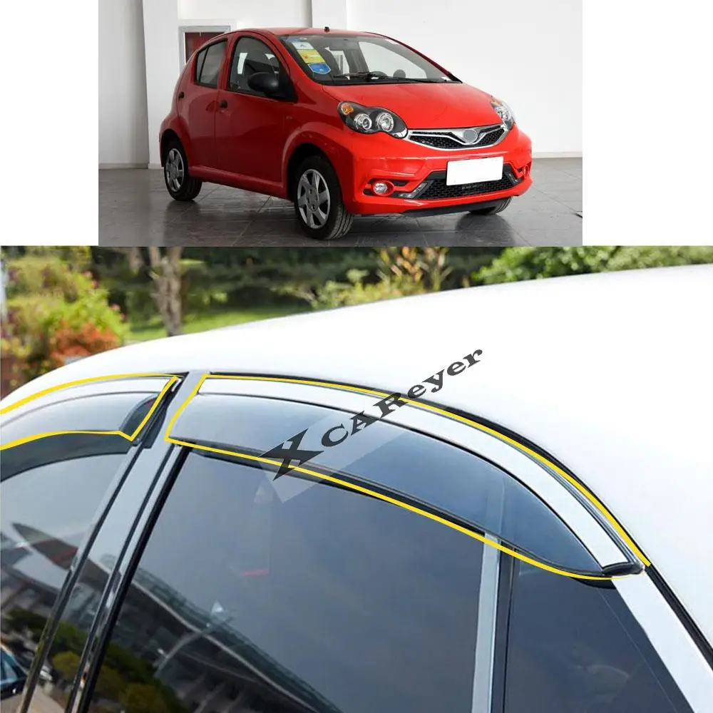 

Для BYD F0 2015 2016 2017 2018 наклейка для стайлинга кузова автомобиля пластиковое оконное стекло ветрозащитный козырек от дождя/солнца детали вентиляционного отверстия