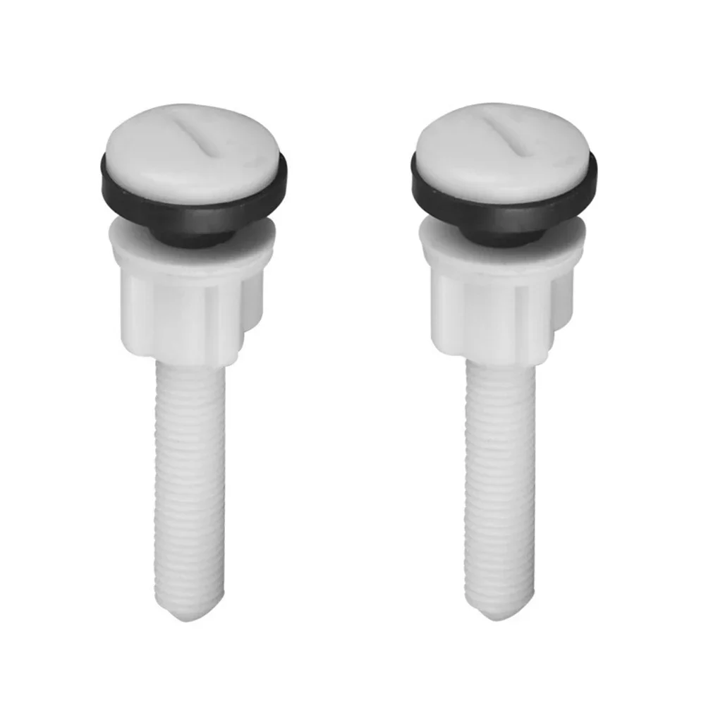 2Pcs Plastic Toilet Hinge Close Coupling Bolts & Nuts With Washers Toilet Tank Fixing Screw Seal Parts Toilet Installation Parts